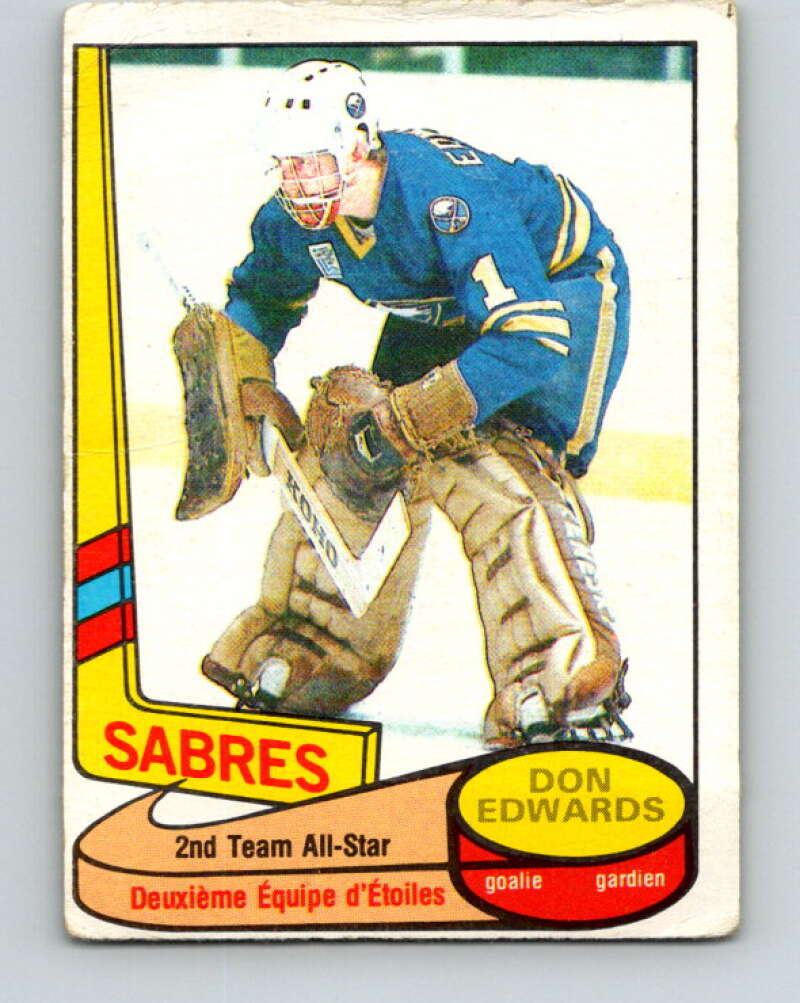 1980-81 O-Pee-Chee #92 Don Edwards AS Buffalo Sabres V37934