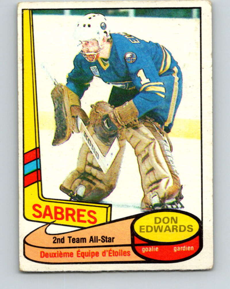 1980-81 O-Pee-Chee #92 Don Edwards AS Buffalo Sabres V37936
