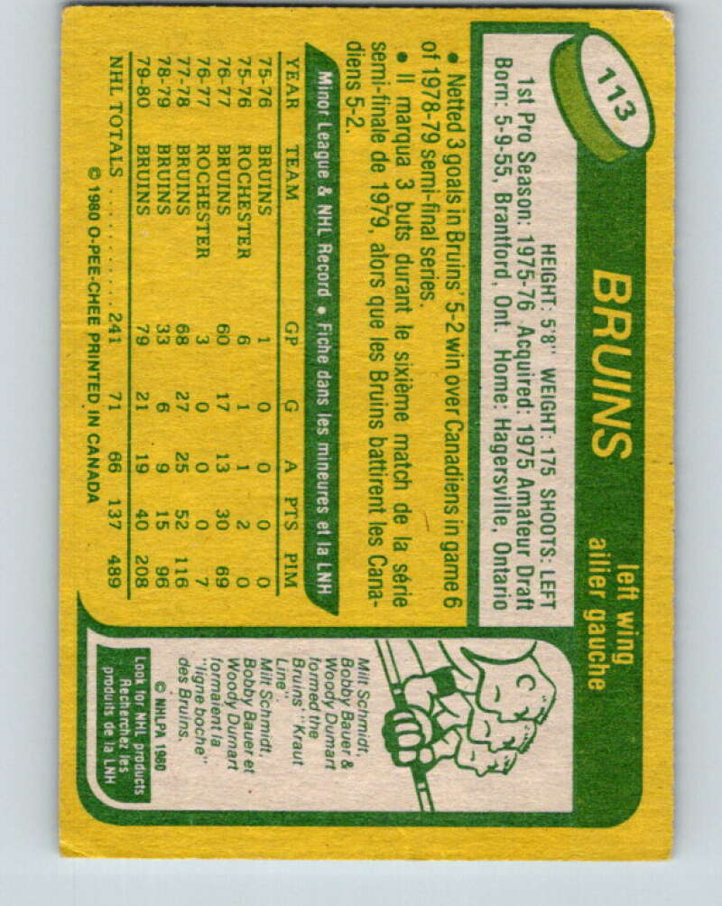 1980-81 O-Pee-Chee #113 Stan Jonathan Boston Bruins V38152