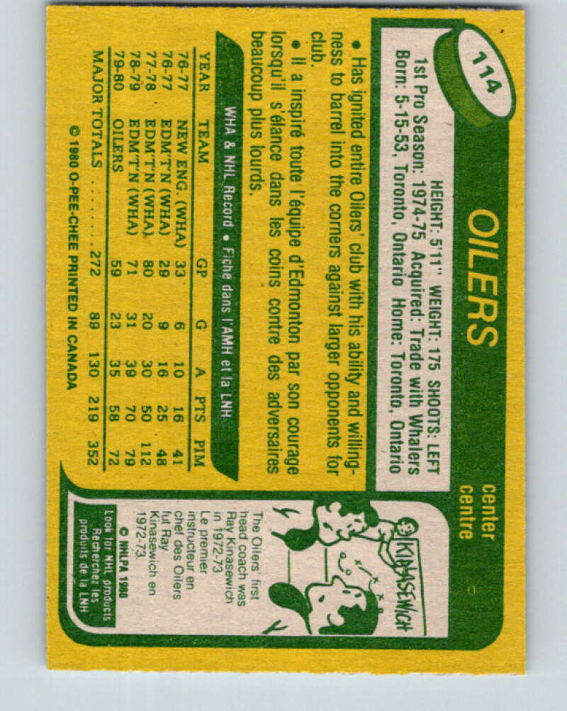 1980-81 O-Pee-Chee #114 Brett Callighen Edmonton Oilers V38169