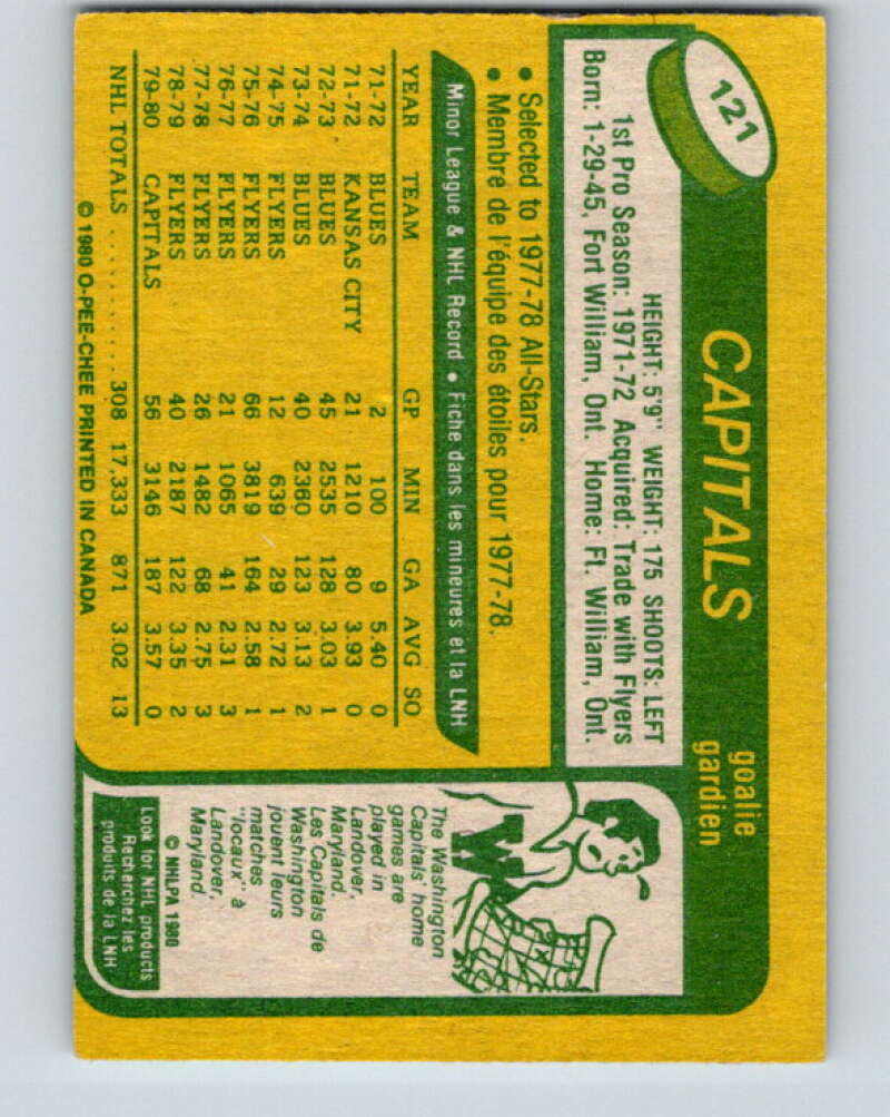 1980-81 O-Pee-Chee #121 Wayne Stephenson Washington Capitals V38234