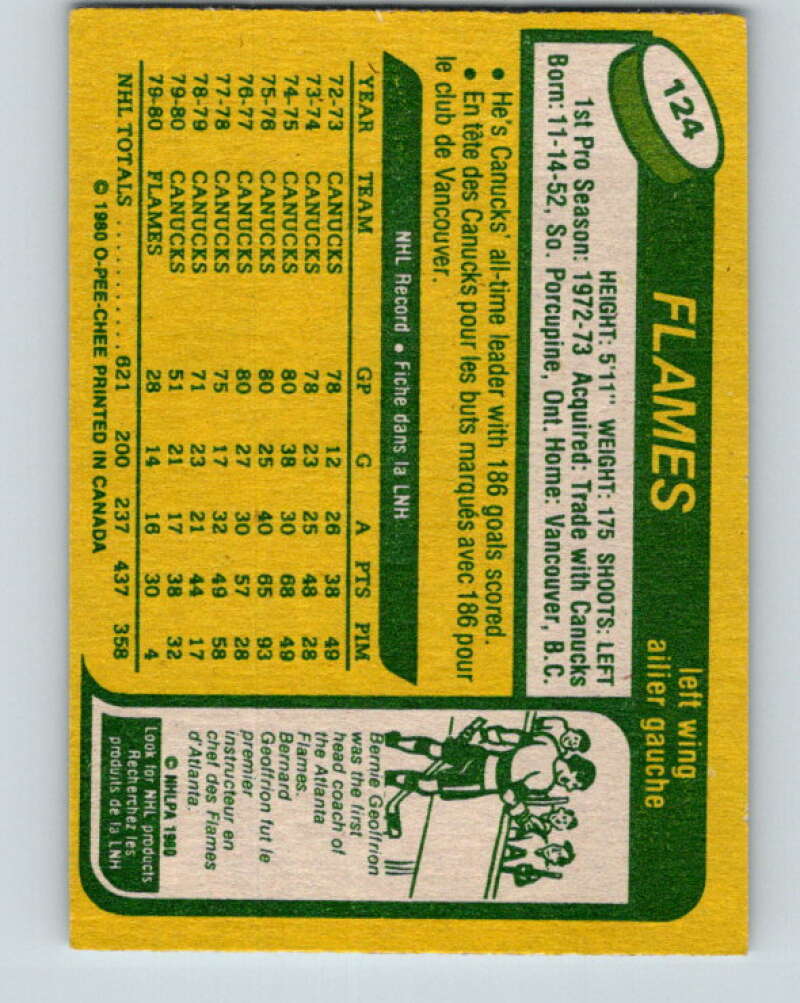 1980-81 O-Pee-Chee #124 Don Lever Calgary Flames V38258