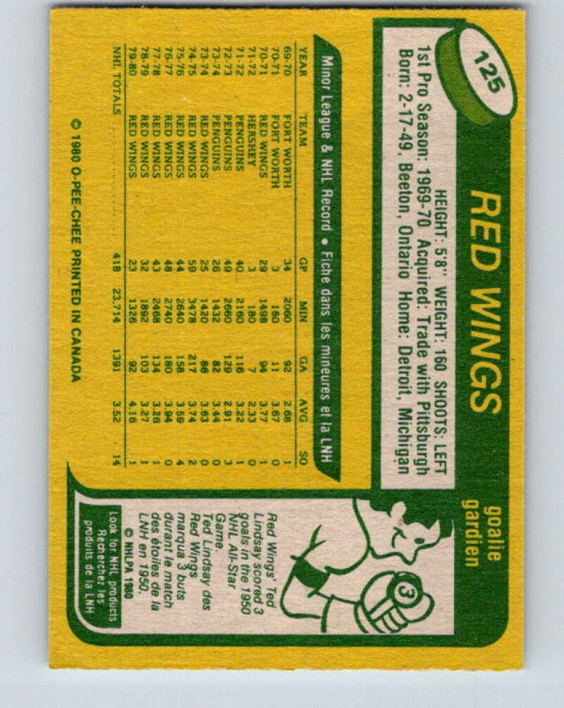 1980-81 O-Pee-Chee #125 Jim Rutherford Detroit Red Wings V38264