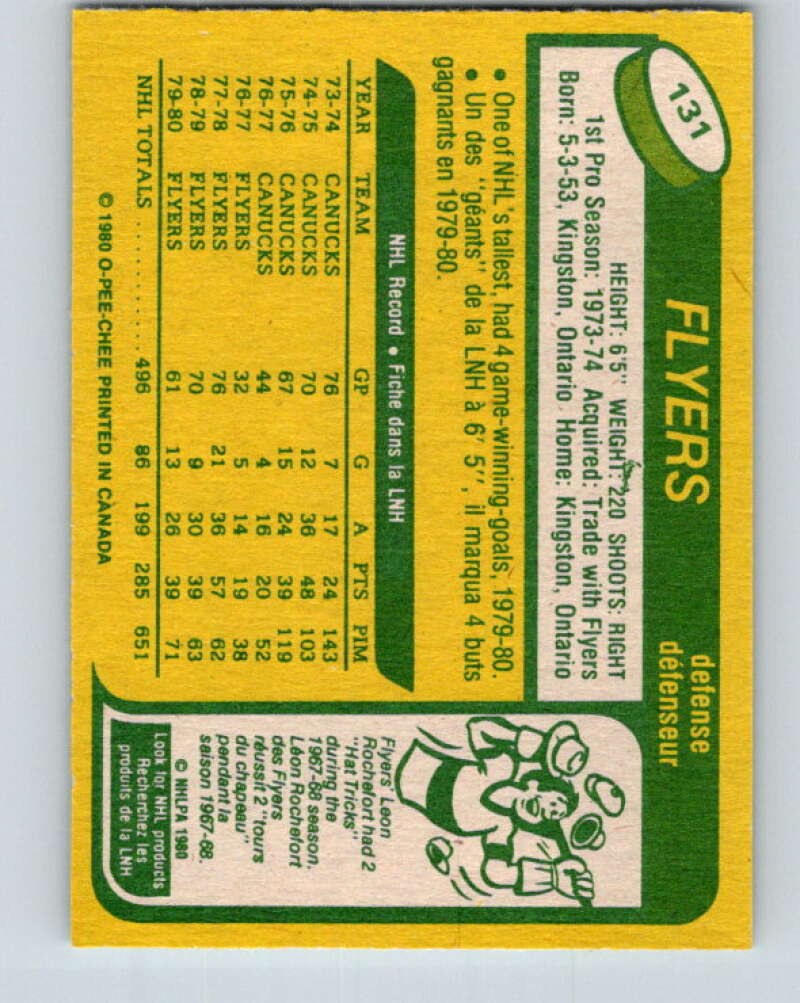 1980-81 O-Pee-Chee #131 Bob Dailey Philadelphia Flyers V38335