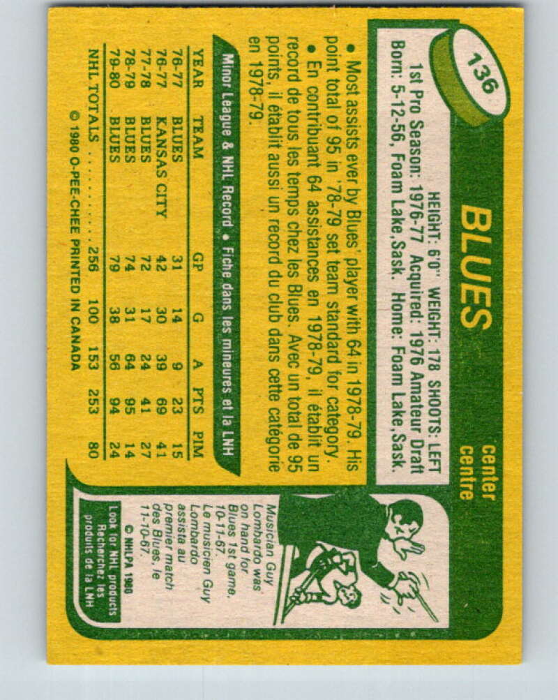 1980-81 O-Pee-Chee #136 Bernie Federko St. Louis Blues V38386