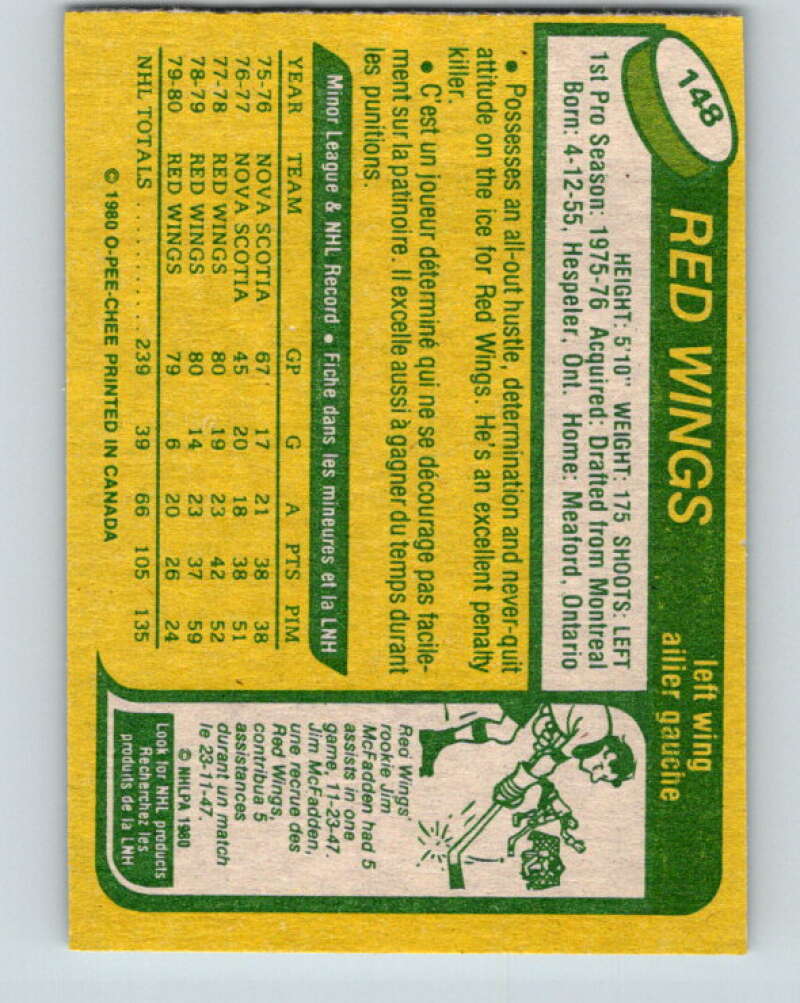 1980-81 O-Pee-Chee #148 Paul Woods Detroit Red Wings V38505