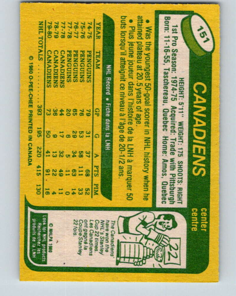 1980-81 O-Pee-Chee #151 Pierre Larouche Montreal Canadiens V38536