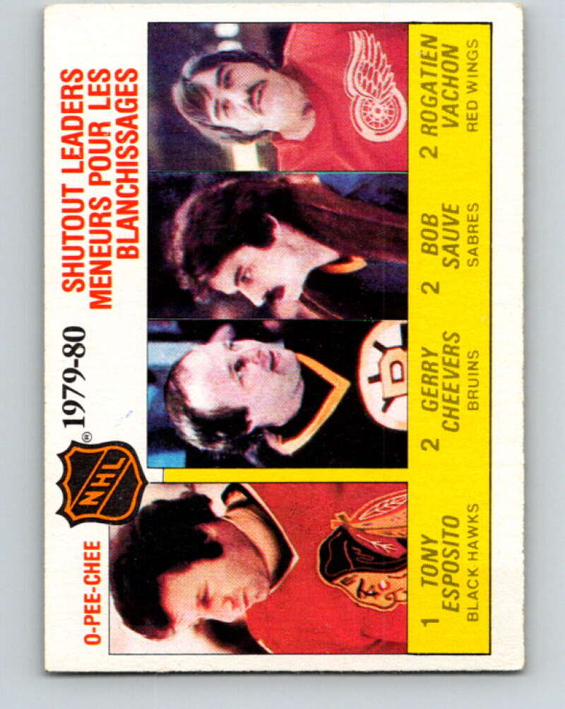 1980-81 O-Pee-Chee #168 Cheevers/Esposito/Sauve/Vachon LL V38686
