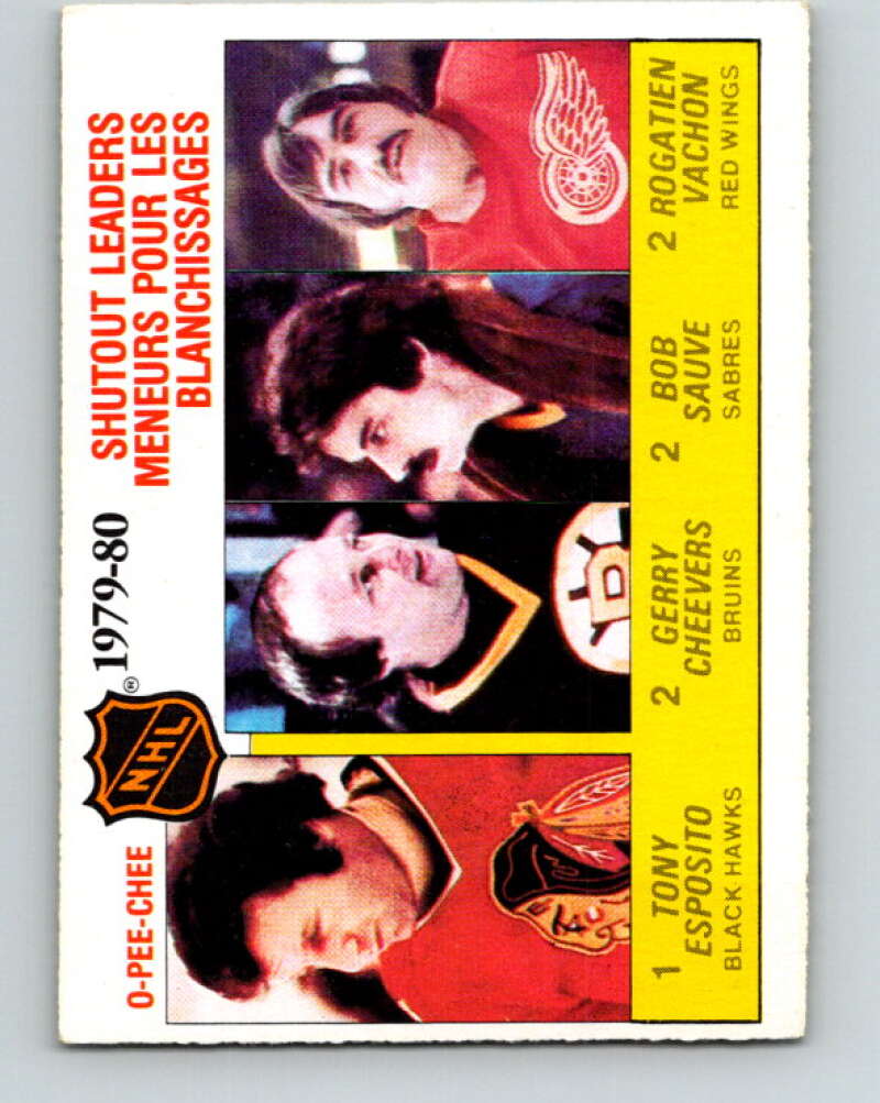 1980-81 O-Pee-Chee #168 Cheevers/Esposito/Sauve/Vachon LL V38688
