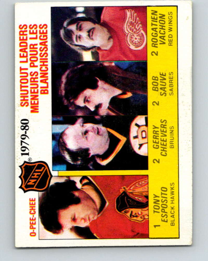 1980-81 O-Pee-Chee #168 Cheevers/Esposito/Sauve/Vachon LL V38690