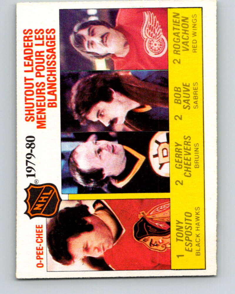 1980-81 O-Pee-Chee #168 Cheevers/Esposito/Sauve/Vachon LL V38691