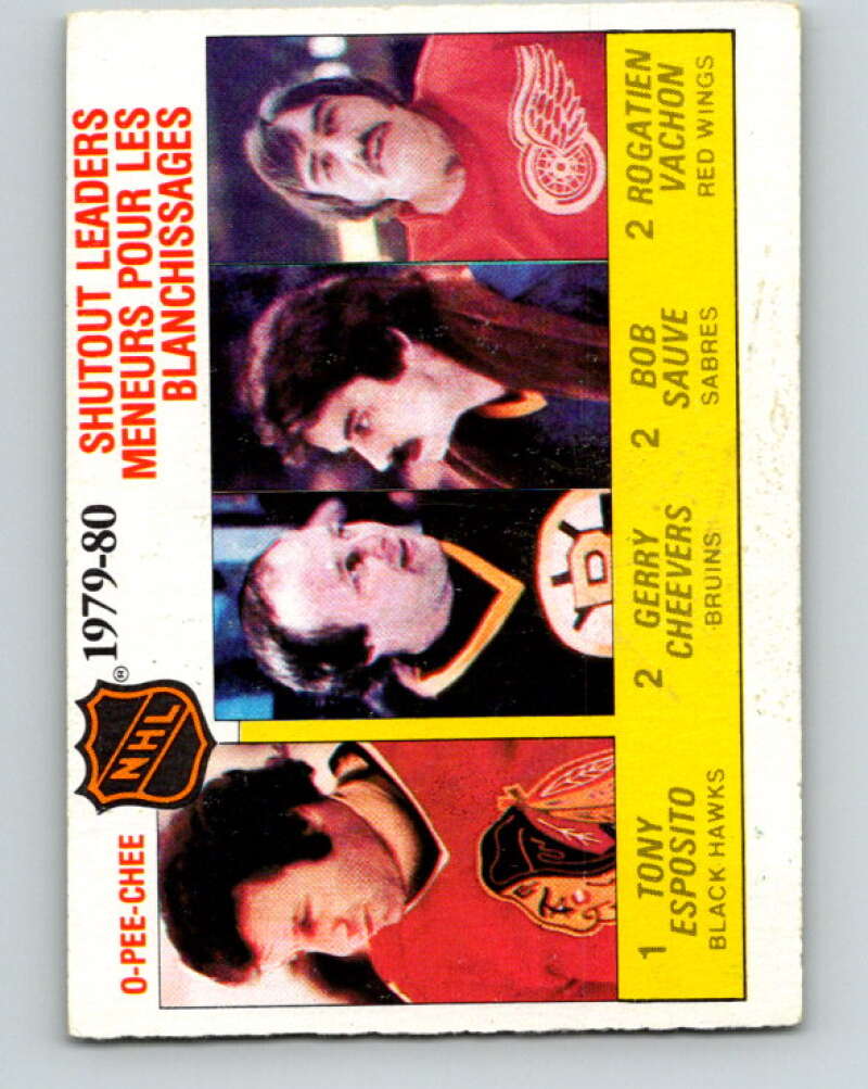 1980-81 O-Pee-Chee #168 Cheevers/Esposito/Sauve/Vachon LL V38693