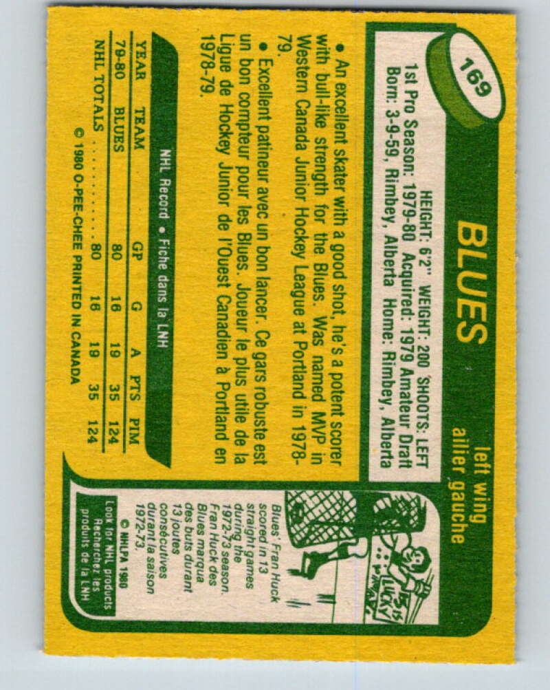 1980-81 O-Pee-Chee #169 Perry Turnbull RC Rookie St. Louis Blues V38699