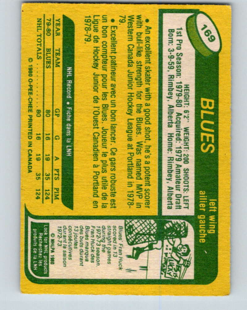 1980-81 O-Pee-Chee #169 Perry Turnbull RC Rookie St. Louis Blues V38702