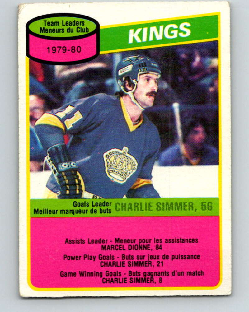 1980-81 O-Pee-Chee #171 Charlie Simmer TL Los Angeles Kings V38713