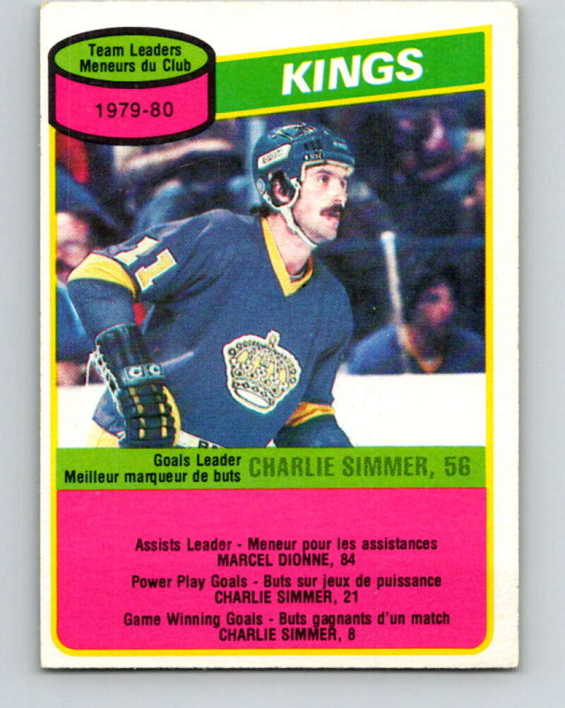 1980-81 O-Pee-Chee #171 Charlie Simmer TL Los Angeles Kings V38722