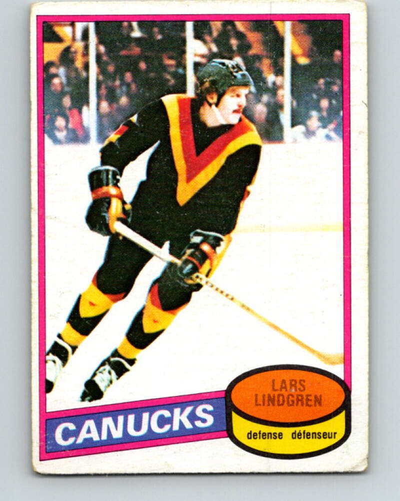 1980-81 O-Pee-Chee #177 Lars Lindgren RC Rookie Vancouver Canucks V38774