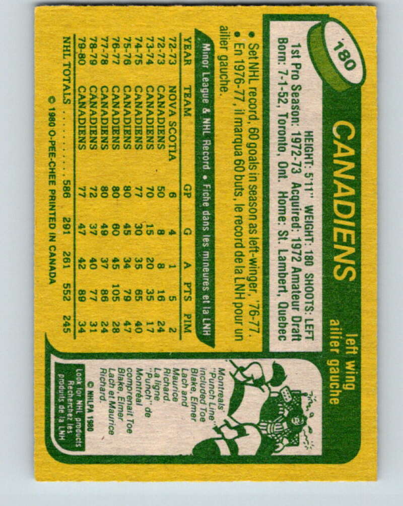 1980-81 O-Pee-Chee #180 Steve Shutt Montreal Canadiens V38813