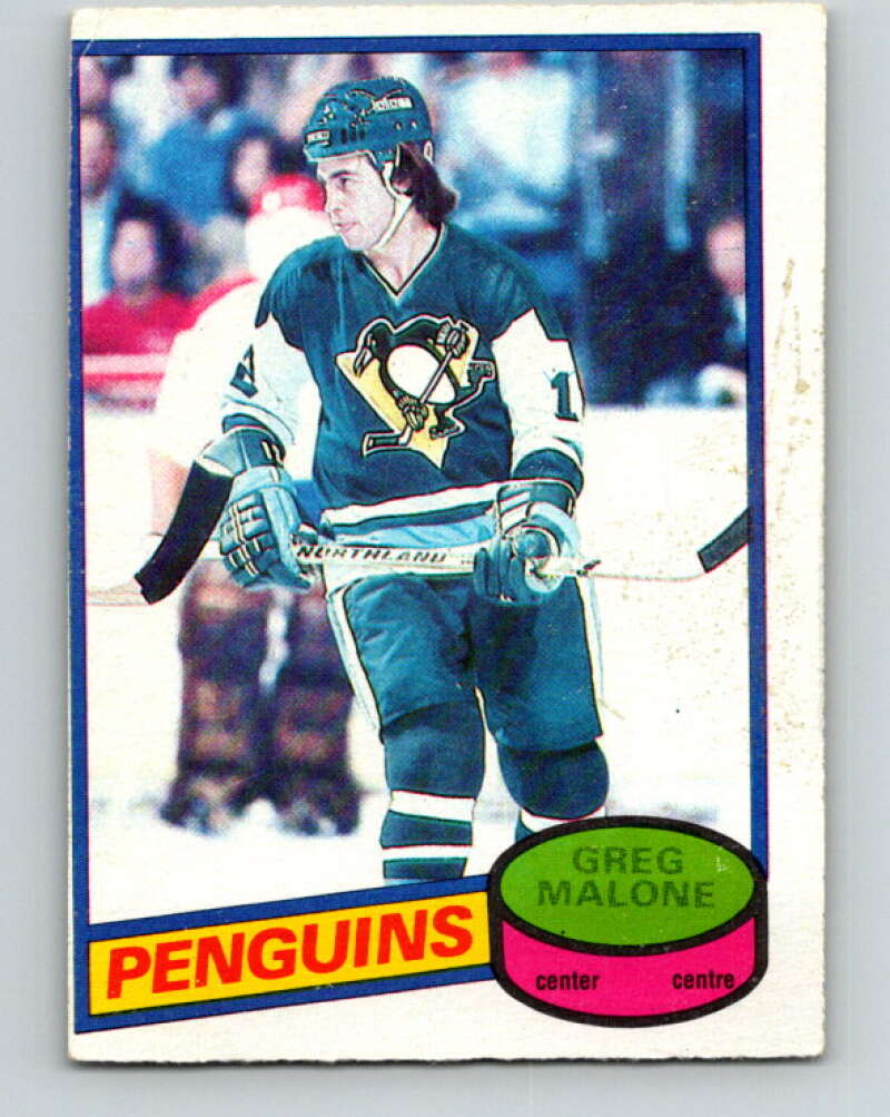 1980-81 O-Pee-Chee #186 Greg Malone Pittsburgh Penguins V38867