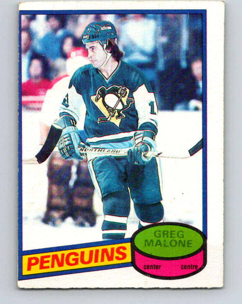 1980-81 O-Pee-Chee #186 Greg Malone Pittsburgh Penguins V38871