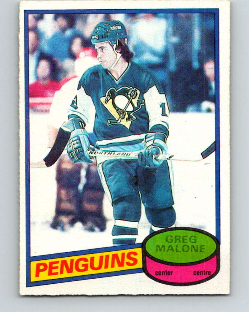 1980-81 O-Pee-Chee #186 Greg Malone Pittsburgh Penguins V38872