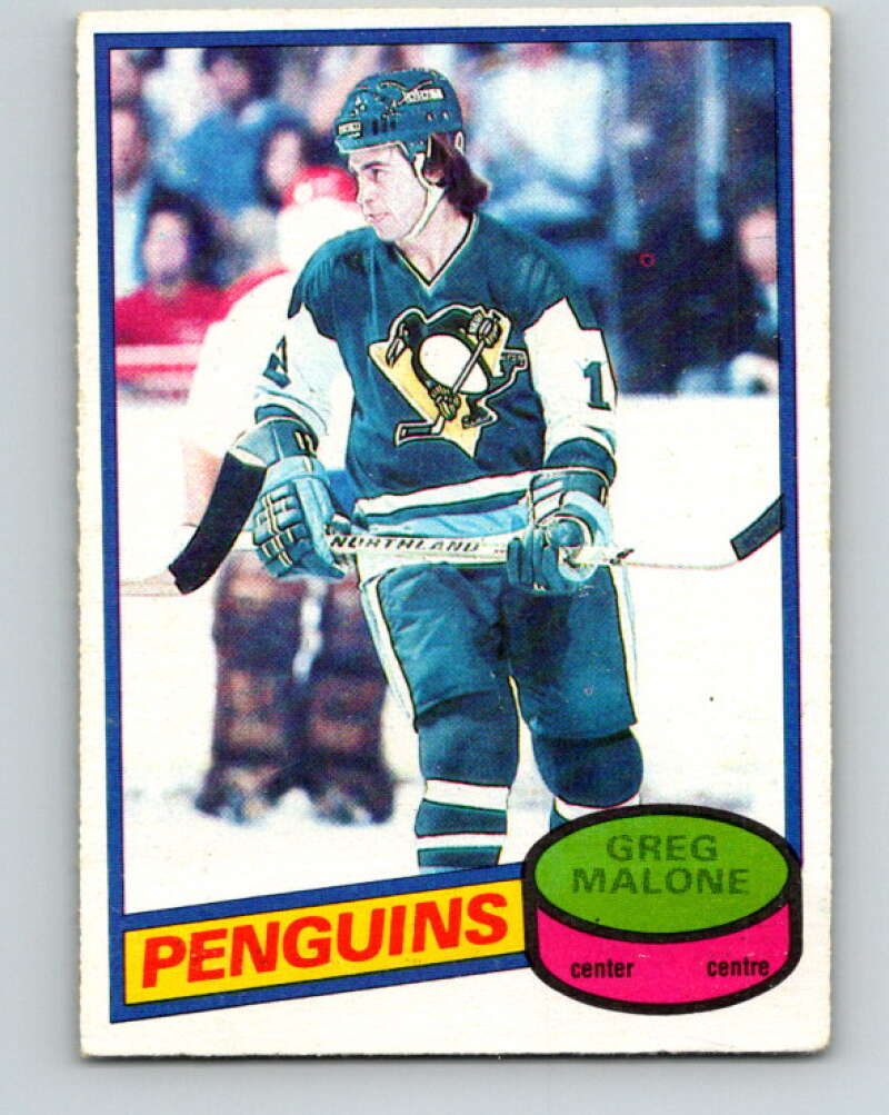 1980-81 O-Pee-Chee #186 Greg Malone Pittsburgh Penguins V38874