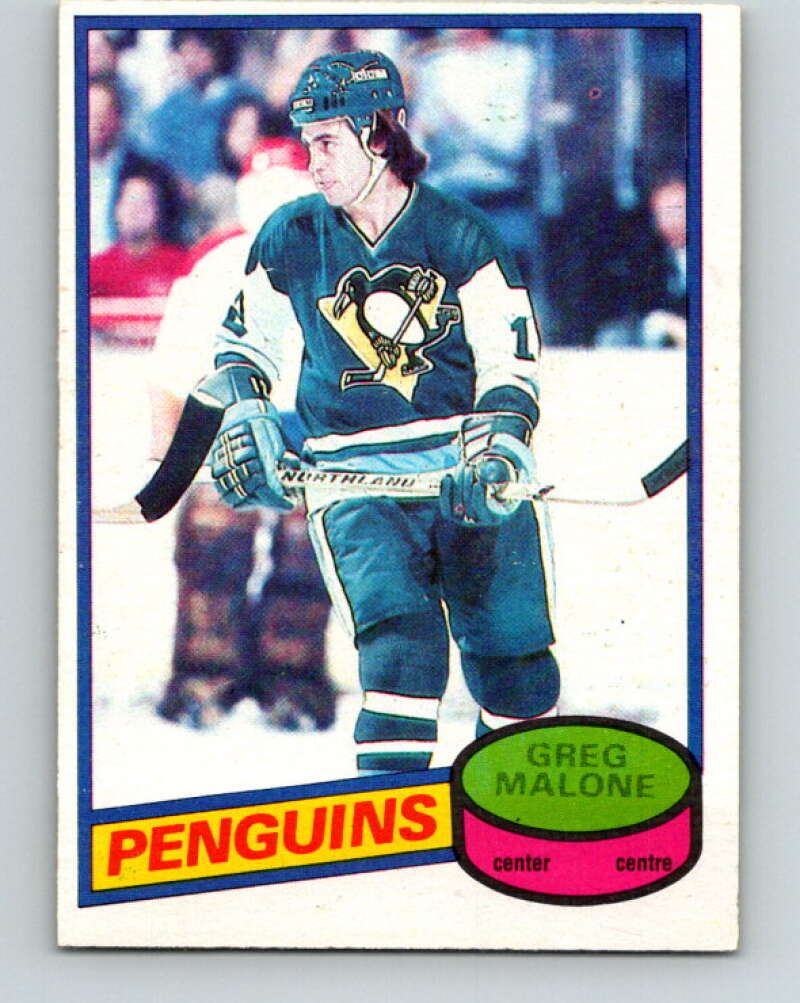 1980-81 O-Pee-Chee #186 Greg Malone Pittsburgh Penguins V38876