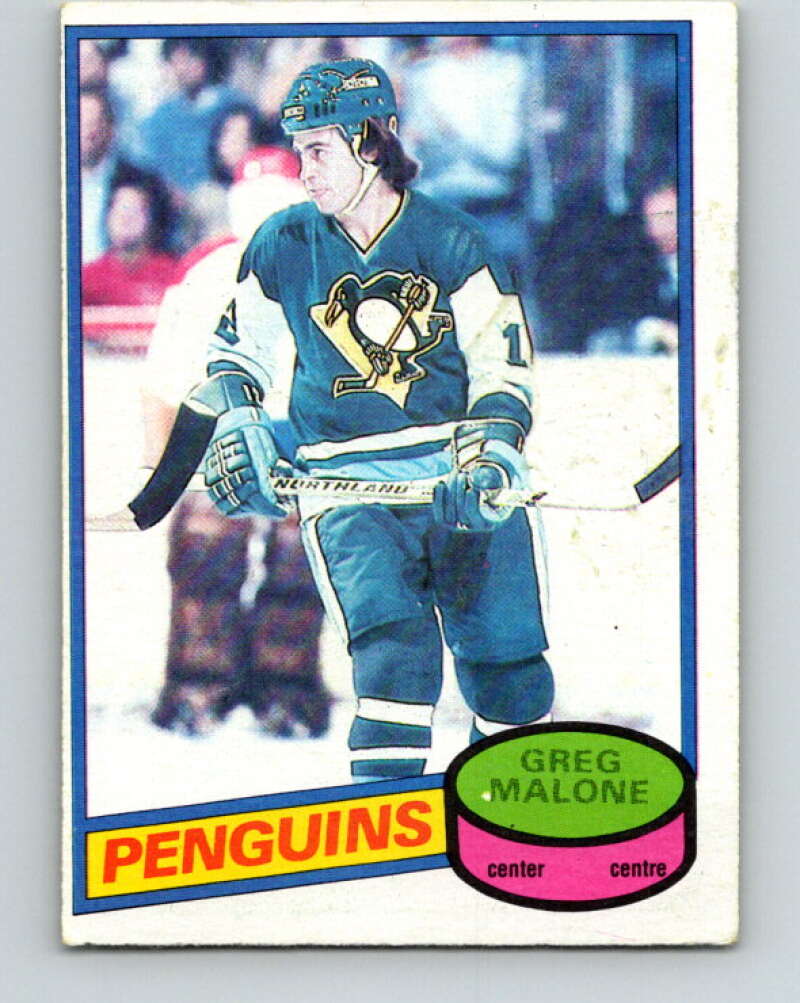 1980-81 O-Pee-Chee #186 Greg Malone Pittsburgh Penguins V38877
