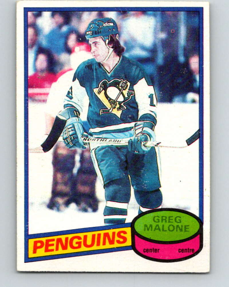 1980-81 O-Pee-Chee #186 Greg Malone Pittsburgh Penguins V38878