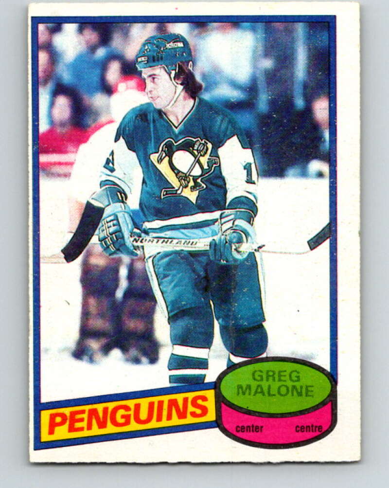 1980-81 O-Pee-Chee #186 Greg Malone Pittsburgh Penguins V38880