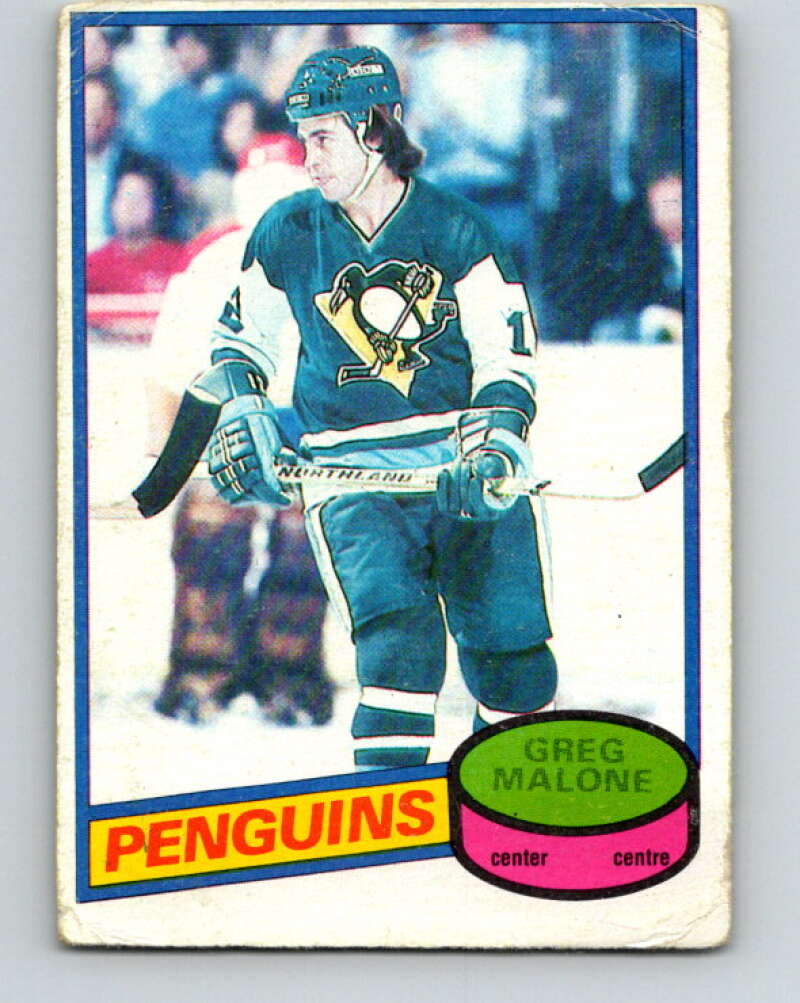 1980-81 O-Pee-Chee #186 Greg Malone Pittsburgh Penguins V38881