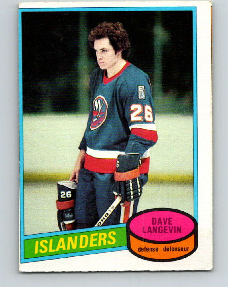 1980-81 O-Pee-Chee #188 Dave Langevin RC Rookie New York Islanders V38882
