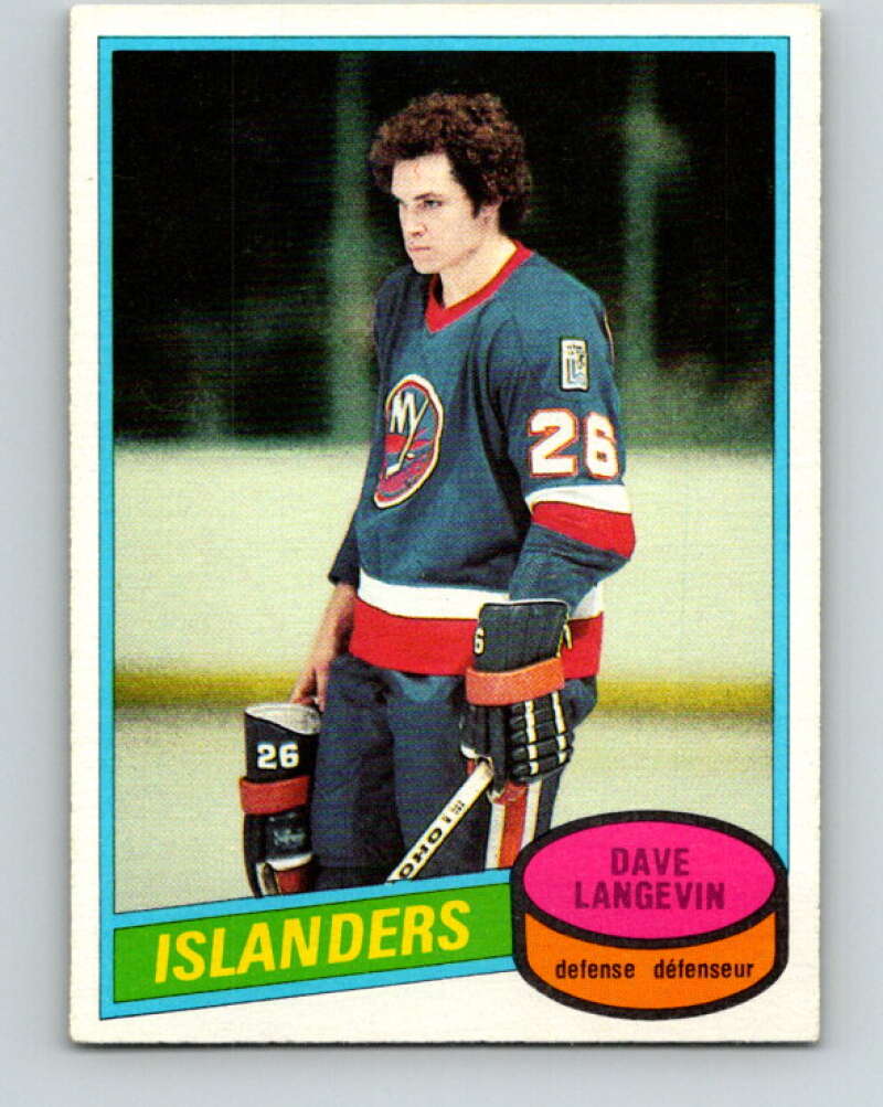 1980-81 O-Pee-Chee #188 Dave Langevin RC Rookie New York Islanders V38885