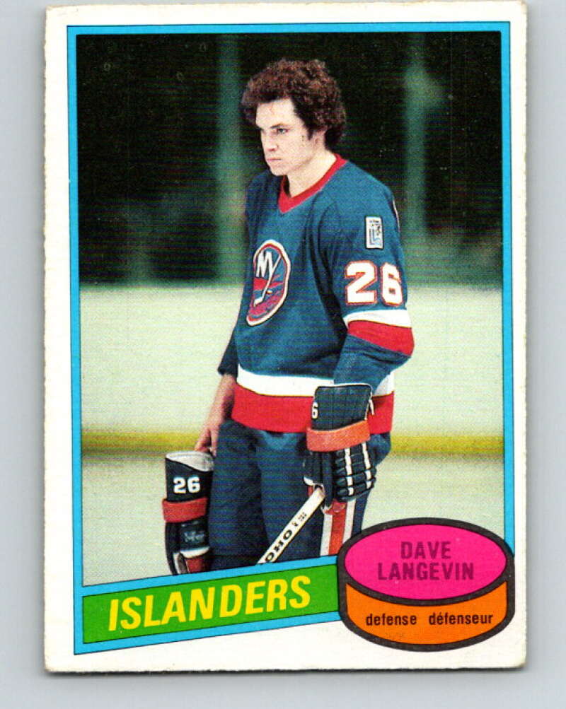 1980-81 O-Pee-Chee #188 Dave Langevin RC Rookie New York Islanders V38887