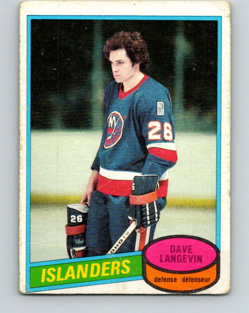 1980-81 O-Pee-Chee #188 Dave Langevin RC Rookie New York Islanders V38889