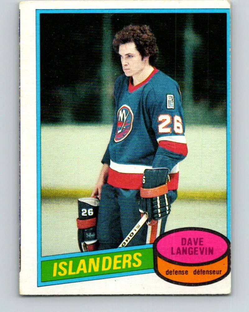 1980-81 O-Pee-Chee #188 Dave Langevin RC Rookie New York Islanders V38892