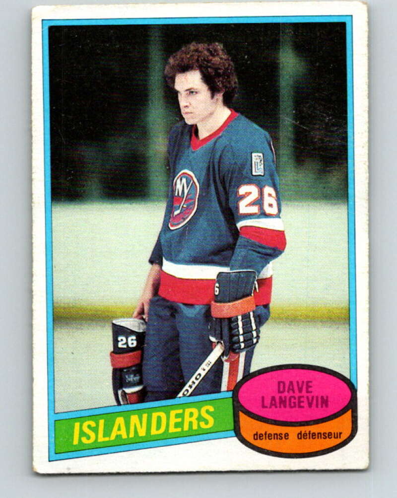 1980-81 O-Pee-Chee #188 Dave Langevin RC Rookie New York Islanders V38894
