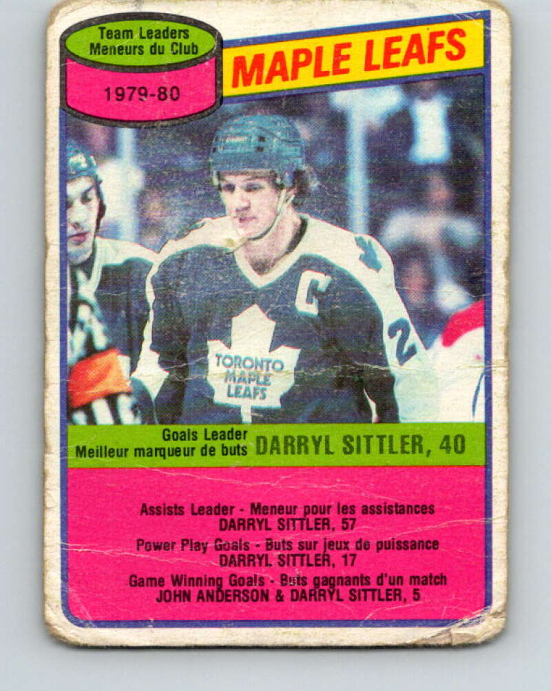 1980-81 O-Pee-Chee #193 Darryl Sittler TL Toronto Maple Leafs V38945