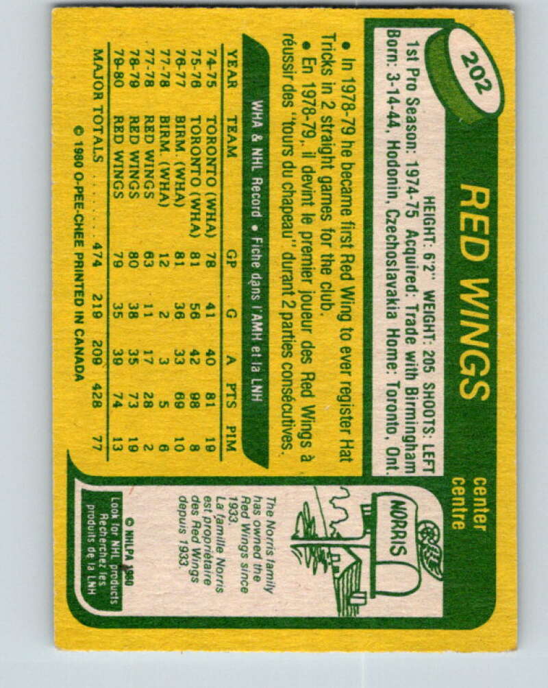 1980-81 O-Pee-Chee #202 Vaclav Nedomansky Detroit Red Wings V39008