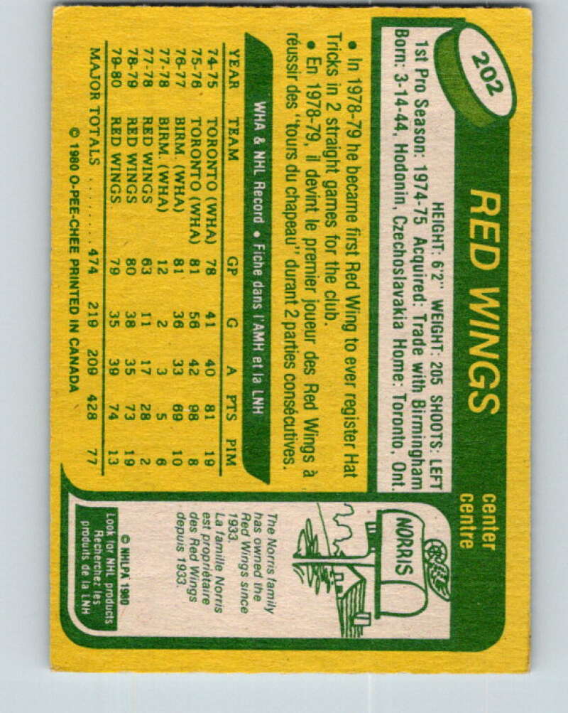 1980-81 O-Pee-Chee #202 Vaclav Nedomansky Detroit Red Wings V39016