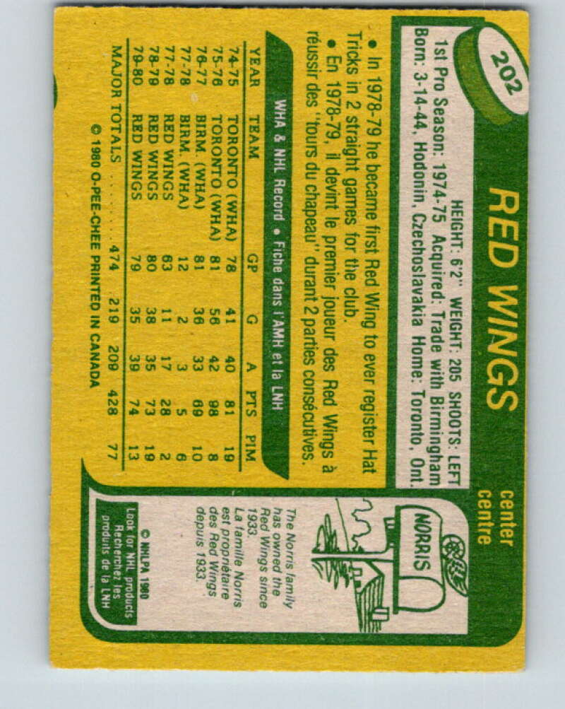 1980-81 O-Pee-Chee #202 Vaclav Nedomansky Detroit Red Wings V39018