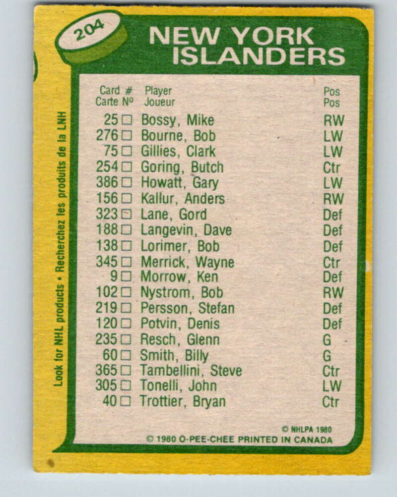 1980-81 O-Pee-Chee #204 Mike Bossy TL New York Islanders V39136