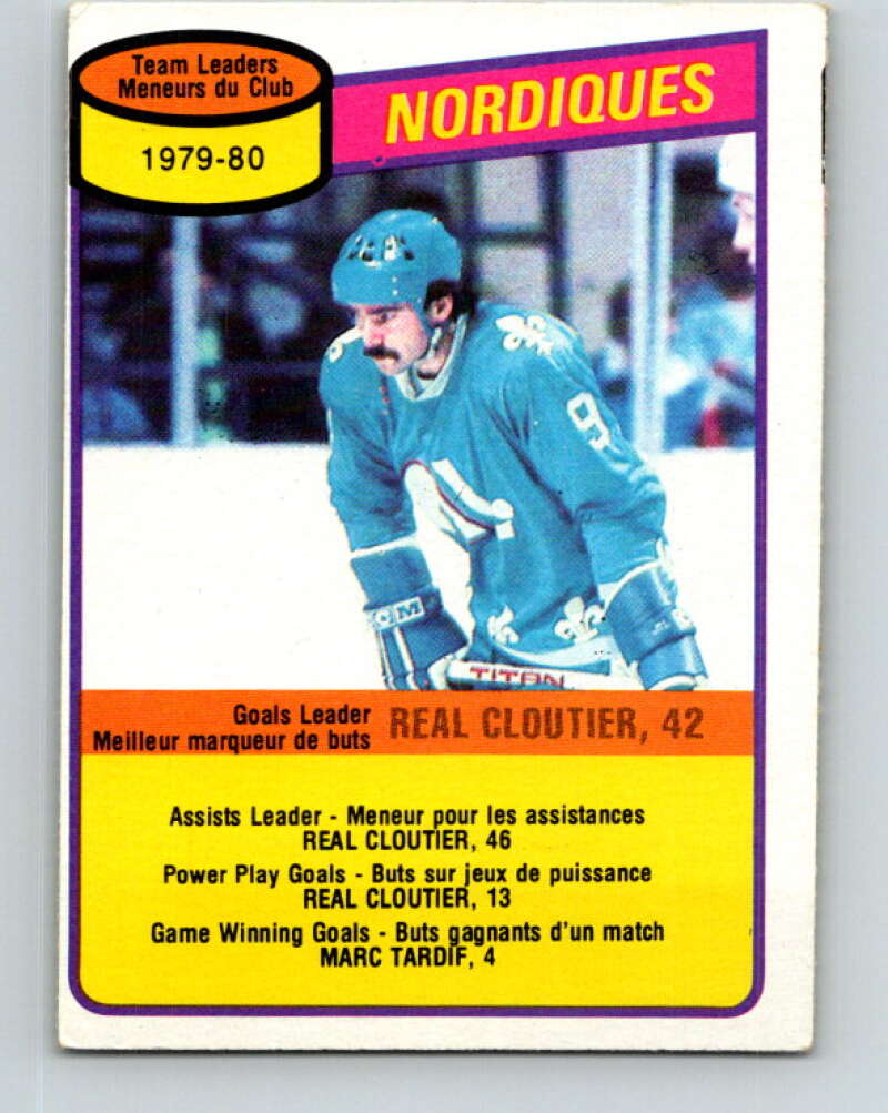 1980-81 O-Pee-Chee #238 Real Cloutier TL Quebec Nordiques V39487