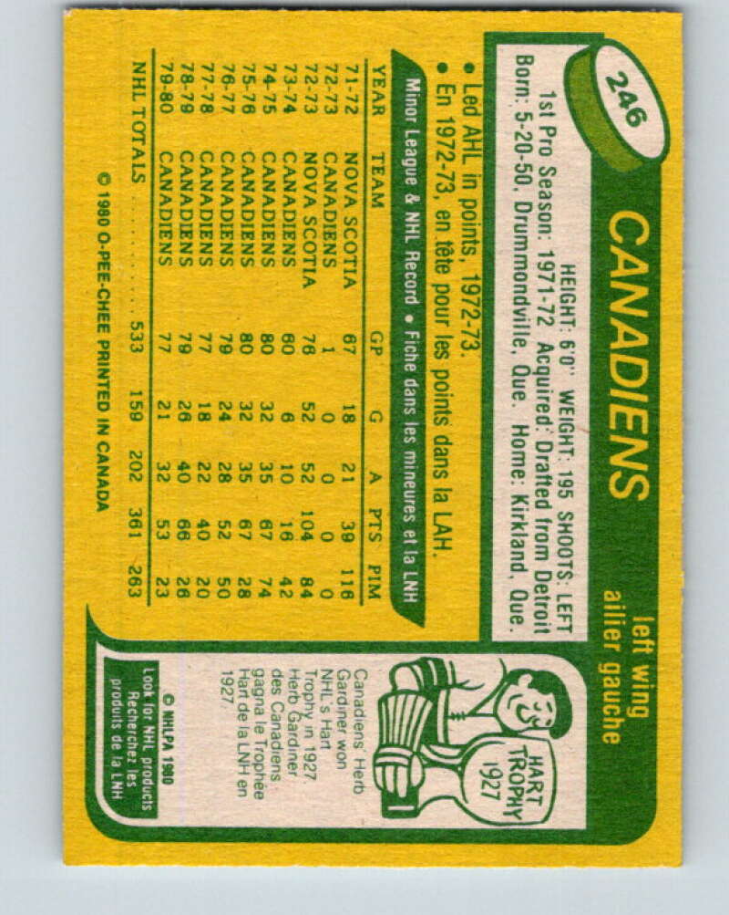 1980-81 O-Pee-Chee #246 Yvon Lambert Montreal Canadiens V39577