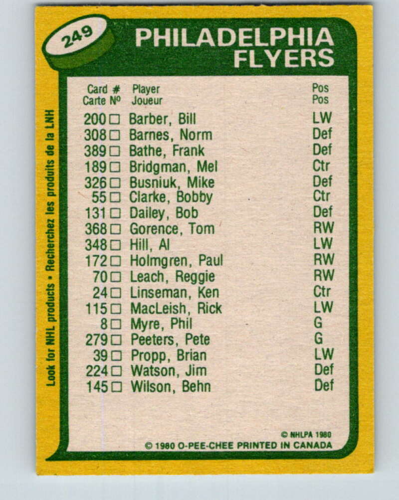 1980-81 O-Pee-Chee #249 Reggie Leach TL Philadelphia Flyers V39601