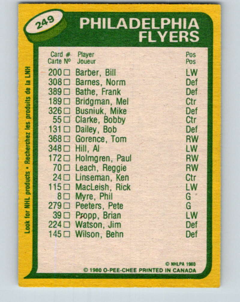 1980-81 O-Pee-Chee #249 Reggie Leach TL Philadelphia Flyers V39607