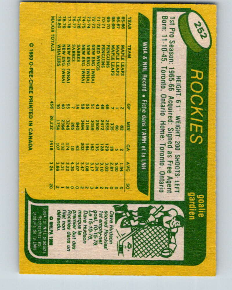 1980-81 O-Pee-Chee #252 Al Smith Colorado Rockies V39632