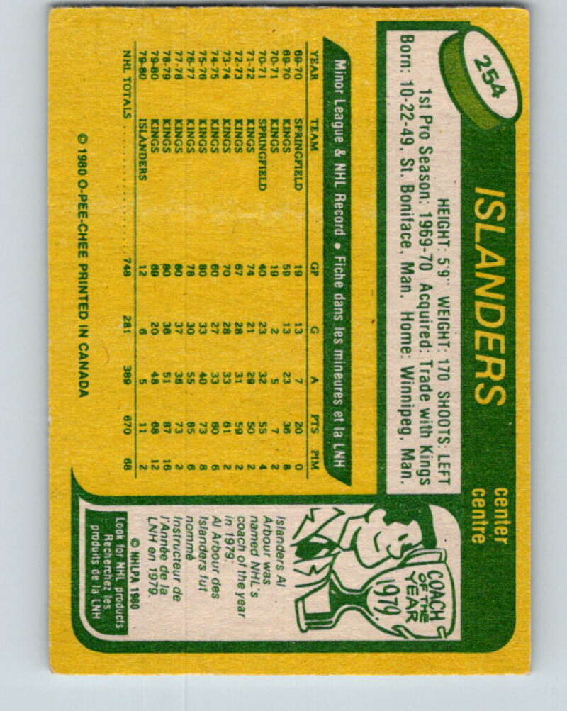 1980-81 O-Pee-Chee #254 Butch Goring New York Islanders V39649