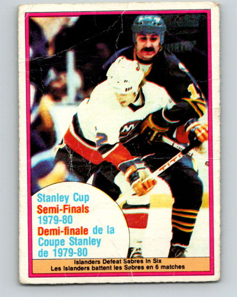 1980-81 O-Pee-Chee #262 Stanley Cup Semifinals New York Islanders/Buffalo Sabres V39715
