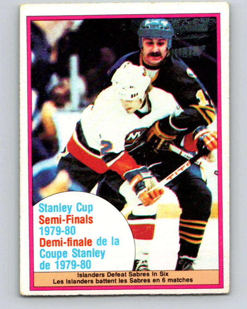 1980-81 O-Pee-Chee #262 Stanley Cup Semifinals New York Islanders/Buffalo Sabres V39717